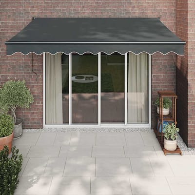 vidaXL - Luifel - uittrekbaar - 3x2,5 - m - stof - en - aluminium - antracietkleurig