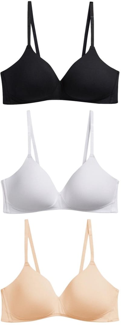 Next - Dames - Set van 3 Ultimate Comfort beha's van een katoenmix met vullingen en zonder beugel - Zwart
