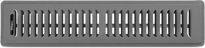 Vloerregister - Ventilatierooster Vloer - Efficiënte Luchtcirculatie - Stille Werking - 2x14 inch - Stormgrijs