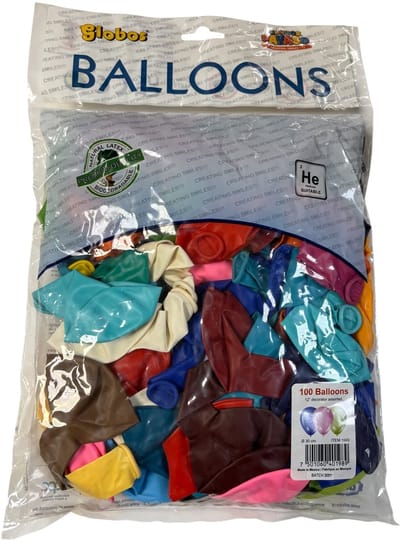 Ballonnen Bonte kleuren 100 stuks - Gekleurde mix - Biologisch afbreekbaar latex - 30cm - Verjaardag - Geschikt voor helium en lucht