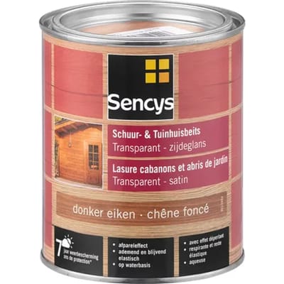 Sencys Tuinhoutbeits Tuinhuis En Schutting Transparant Donker Eiken 0,75l