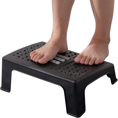 Voetensteun Onder Bureau - Comfort Steun - Ontspannen Zitten - Ergonomische Ondersteuning - 35.5 x 26 x 14 cm - Zwart
