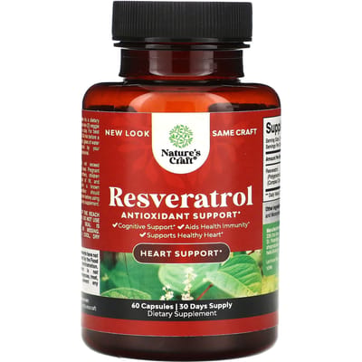Nature's Craft, Resveratrol, Antioxidante Ondersteuning, 60 Capsules