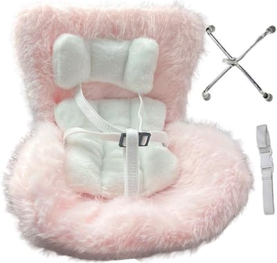 Pluche Poppen Zitje - Autostoeltje Poppen - Poppen Decoreren - Bank Vorm - 10.5 x 14 cm - Roze