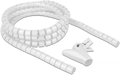 Spiraalslang Kabelbeheer - Kabel Organizer - Bureau Opruimen - Inclusief Trekker - 2.5 Meter - Wit