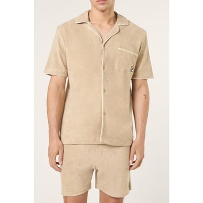 FILA Empoli Relaxed Towelling Resort Shirt White Pepper Taglia: S | Camicie Casual Outlet | Uomo | Bianco