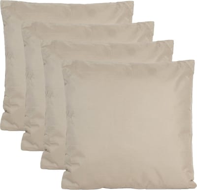 Anna's collection Buiten of tuin sier kussens - 4x - taupe/beige - 60 x 60 cm - binnen/buiten - zitkussens tuinbank