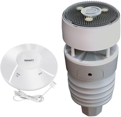 Weerstation Draasloos Binnen/Buiten - Weerstation - 7-in-1 Outdoor Sensor - Draadloze WiFi Hub - Real-time Data - Voor Tuinliefhebbers