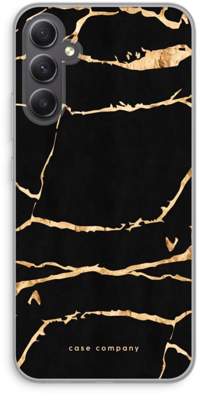 Case Company® - Hoesje geschikt voor Samsung Galaxy A34 hoesje - Gouden marmer - Soft Cover Telefoonhoesje - Bescherming aan alle Kanten en Schermrand