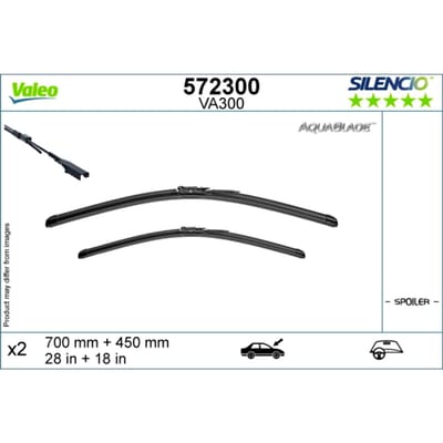 Wisserblad VALEO AquaBlade 572300, 700/450mm, Voor, 2 Stuk