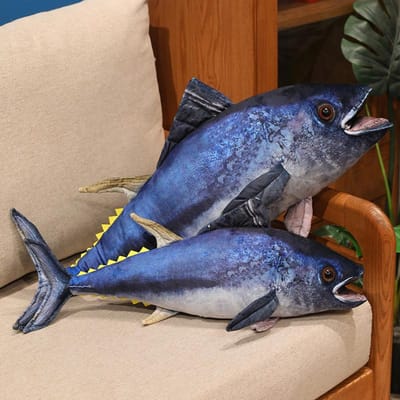 557595Cm Simulatie Tonijn Vis Pluche Speelgoed Gevuld Zacht Dier Vis Pluche Kussen Schattig Bank Kussen Kussen Cadeau Huis Decoratie 55cm