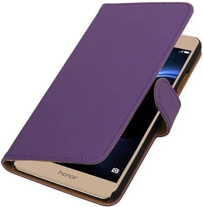 Bookstyle Wallet Case Hoesjes Geschikt voor Huawei Honor V8 Paars