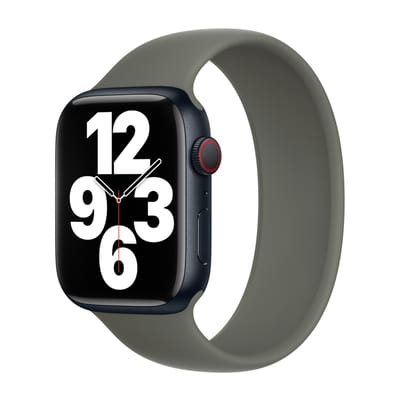Apple Siliconen solobandje voor de Apple Watch | 38/40/41/42 mm - Maat 7 - Olive