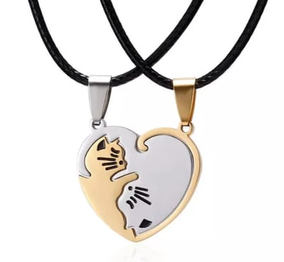 Vriendschapsketting Katten – Hartvormig – Zilver & Goud – EmmyRovi