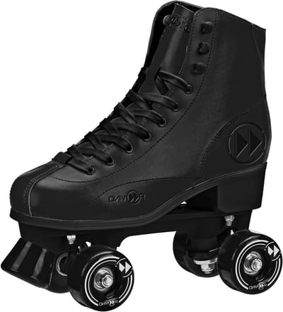 Rolschaatsen Heren - Quad Skates - Artistiek Schaatsen - Synthetische Hightop Laars - 6 UK - Zwart
