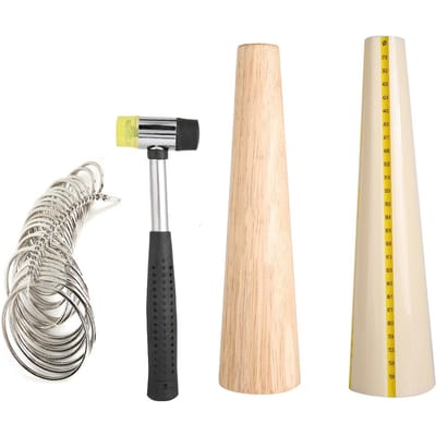 4 pièces/ensemble mandrin calibreur outils de fabrication de bijoux pour la réparation de bagues et de bracelets, mesure et traitement beige