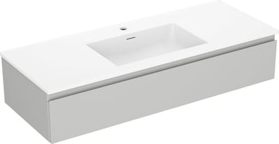 Mexen Orio badkamerkast 120 cm met wastafel Otis, 1 lade, grijs mat/wit mat - 91A10-12023-1-BF62-W18M01