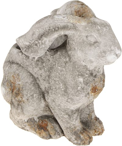 Betonnen decoratieve konijnenbloempot Pasen antiek grijs H27cm
