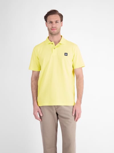 LERROS Mannelijk poloshirt van katoen met een structuur die stevig aanvoelt , Maat: S , Kleur: LEMON WATER , 100% katoen