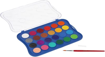 Hobby waterverf palet - 24 kleuren - 25 x 17 x 1 cm - aquarelverf - waterbasis - met een perceel - Schilderen/waterverfen