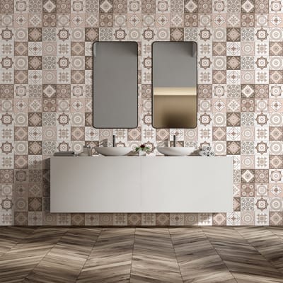 Zelfklevende tegelmuurstickers voor keuken en badkamer - 30 AZULEJOS LORIA cementtegelstickers - 30 stickers 20x20cm