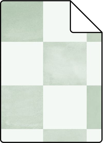 Proefstaal ESTAhome behang geblokt motief groen - 26.5 x 21 cm - 131290-S