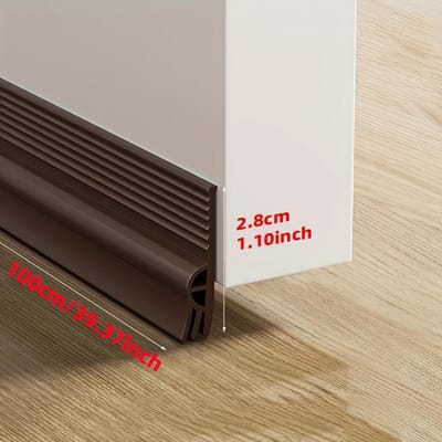 1 pièce Butée de bas de porte réglable, 39,37 pouces Joint d'étanchéité coupe-vent, Bloqueur insonorisant non marquant pour portes extérieures et intérieures