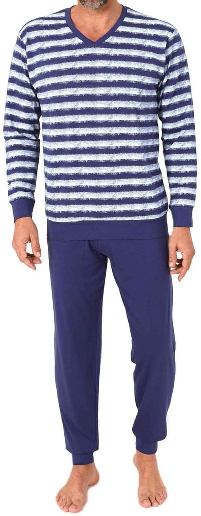 Normann herenpyjama met lange mouwen in elegante strepenlook