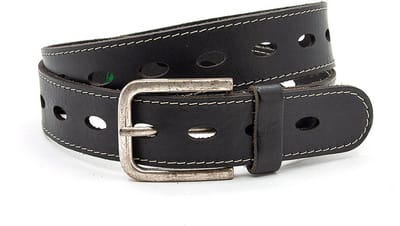 Dames jeans riem zwart met gaten - 4 cm breed - Leer - Jeans riem - Casual - Maat 95
