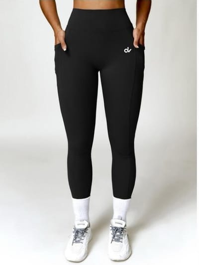 Zwarte sportlegging – Shaping & Squat-proof – Naad bij de bil – Diana Verweijen Collectie – Onderdeel van sportset - Maat S