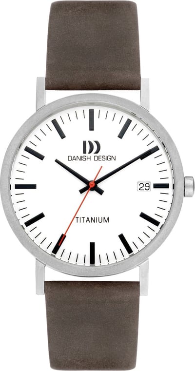 Danish Design Rhine - Horloge Heren - Zilver/Grijs - Luxe - Analoog - Rond - Leer - 39 mm - Quartz