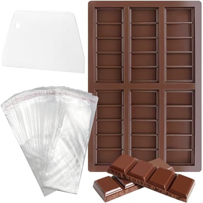 Cosensi- Chocolade Mal Diep - Siliconen Mallen - Chocolade Reep Mallen - Voedselveilige Vorm - 28x18CM - Antiaanbaklaag - Chocoladevorm