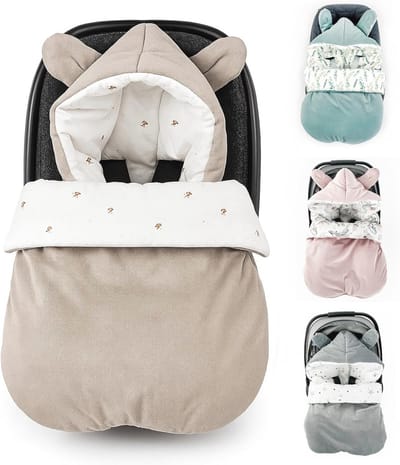 Wintervoetenzak voor Kinderwagen en Autostoel - Warm en Comfortabel voor Baby's - Universeel Met 3- en 5-punts Gordelsysteem