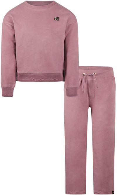 Koko Noko - Basic collection - Biologisch katoen - Kledingset - 2 delig - Joggingbroek - Sweater - Mauve - Maat 92