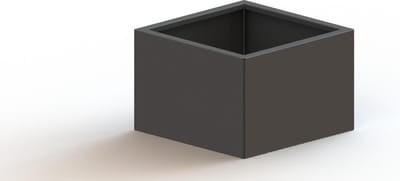 Gepoedercoat staal - plantenbak - Vierkant - 60x60x60cm - Zwart - Met bodem - MySteel