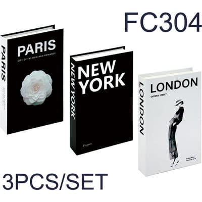 3 stuks/set nepboeken set voor decoratie salontafel ornamenten moderne huisdecoratie luxe faux boeken set Londen New York Parijs Not Open