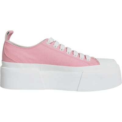 Dolce & Gabbana Roze Witte Canvas Logo Lage Sneakers Schoenen