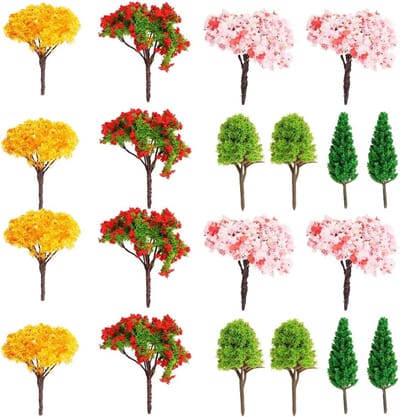 Miniatuur bomen set van 20 stuks voor modelbouw, treinlandschappen en DIY decoratie (6-6.5cm)