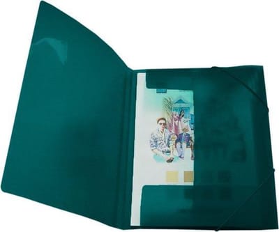 EXXO-HFP #51336 - A4 Elastomap met 3 Kleppen - Opaak Polyprop - Lime Groen - 20 stuks (4 pakken @ 5 stuks)