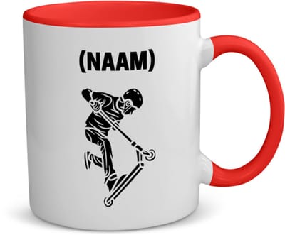 Akyol - step met eigen naam koffiemok - theemok - rood - Sport - skaters - skaten - 350 ML inhoud