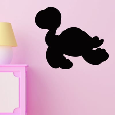Schoolbordsticker - uitwisbare zelfklevende muurstickers - Schildpadsilhouet - 25x30cm
