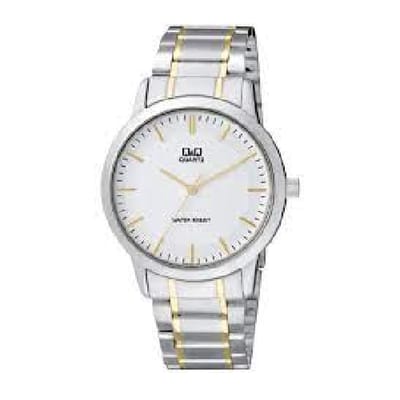 Q&Q herenhorloge goud/zilver kleurig met duidelijke wijzerplaat 3 bar waterdicht