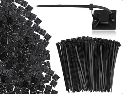 Dailygoods- Zelfklevende Houders - 100 Stuks - Kleine Basis - Voor Thuis/Kantoor/Auto/School - Lichtketting - Werkplaats - Zwart - Kabelbinderhouders