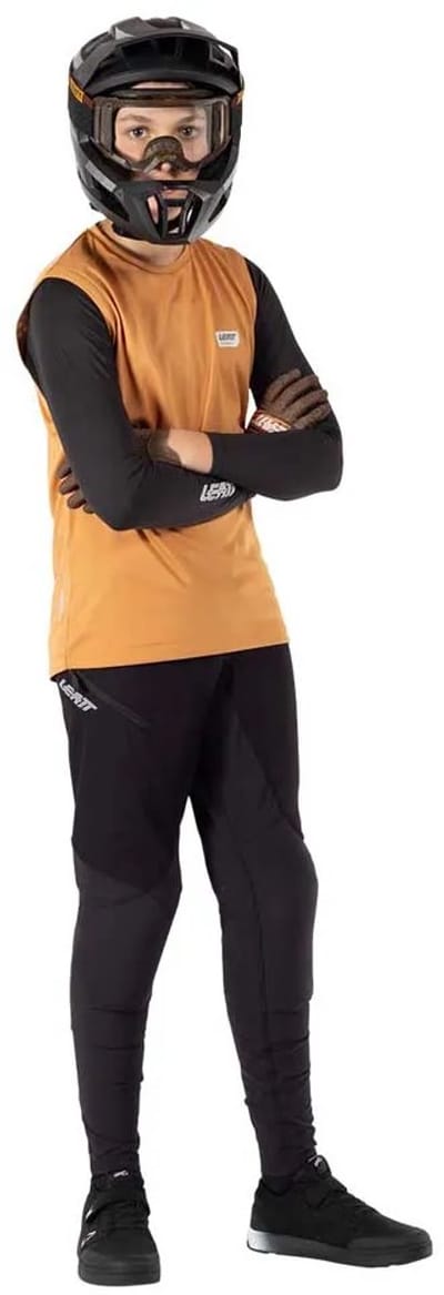 Leatt Gravity 1.0 Jr Mtb T-shirt Met Lange Mouwen Oranje 110 cm Jongen