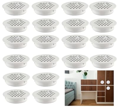 20 Stuks Ronde Ventilatieroosters van RVS 35 mm voor Badkamer en Keuken