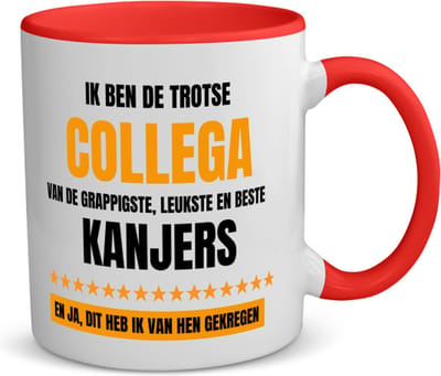 Akyol - trotse collega koffiemok - theemok - rood - Collega - een collega - werk - afscheidscadeau - verjaardagscadeau - kado - 350 ML inhoud