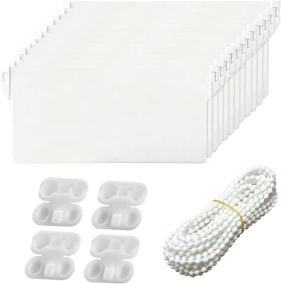 Lamellengordijn onderdelen - Verticale jaloezie accessoires - Gordijnen repareren - Compleet ophangsysteem - 12 stuks 127 mm - Wit