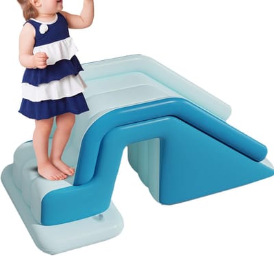 Opblaasbare Glijbaan - Waterpret Glijbaan - Zomerse Spelletjes - Dynamische Look - Compact Opvouwbaar - Blauw