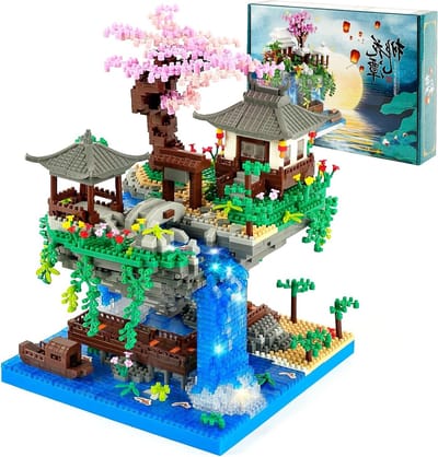 Micro Bouwset met 2705 Onderdelen – Japanse Kersenbloesem Architectuur met LED, Modulaire Bonsai Boom voor Volwassenen en Kinderen