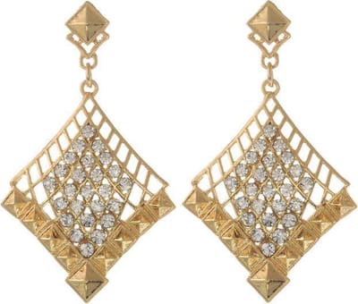 Behave - Oorhangers dames - Goudkleur kristal - Art deco stijl
